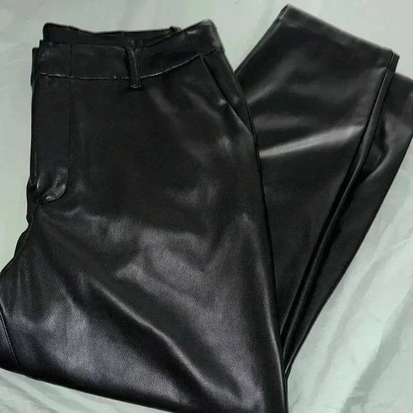 NEW! GAP , Vegan Leather Downtown Trousers , Size 16, Black - Picture 1 of 5